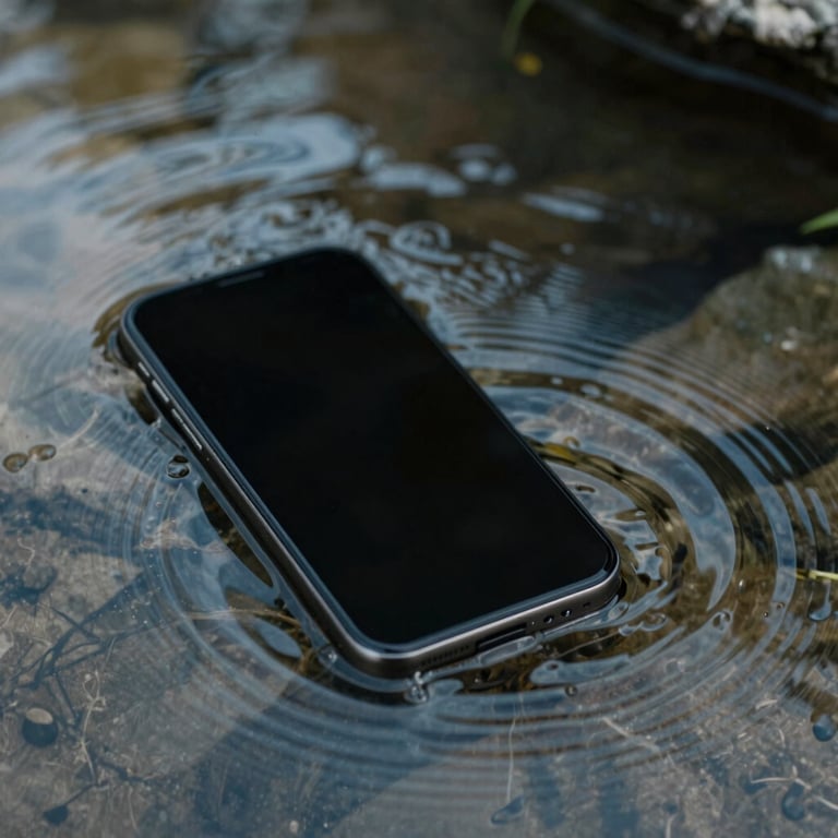 A macro shot of water ripples in a pond, used as a metaphor for the calming influence of our mobile software.