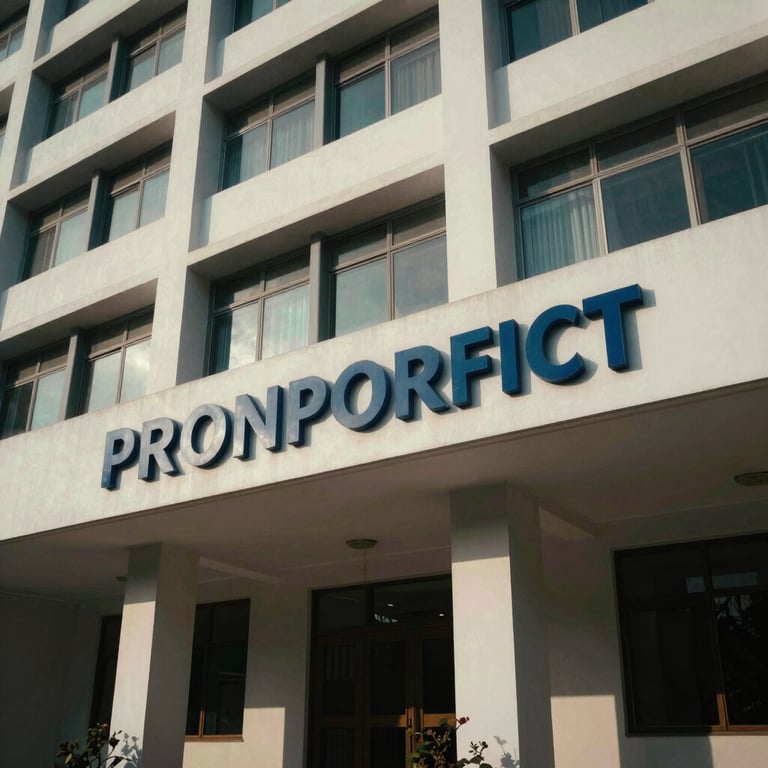 A modern South Asian / Indian building exterior representing the strength and stability of the nonprofit organization.