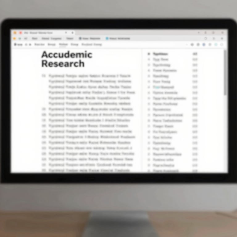 A high-quality image of a computer screen showing an organized academic research paper and a reference list.