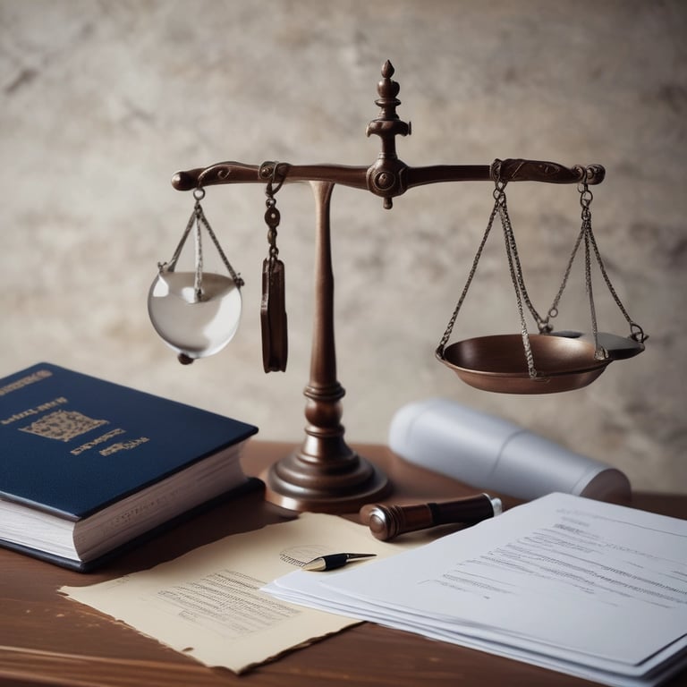A smiling migrant family receiving legal help in a welcoming office setting.