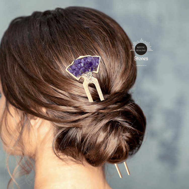 Amethyst Hair Pin
