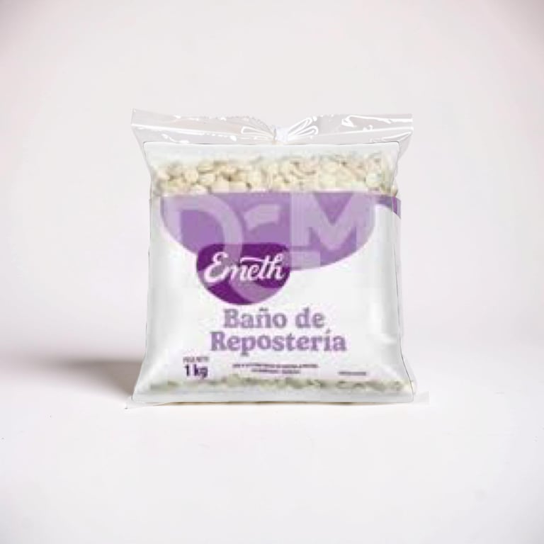 Bolsa de 1 kg de chispas de chocolate blanco Emeth para hornear, perfecta para su uso en pastelería 