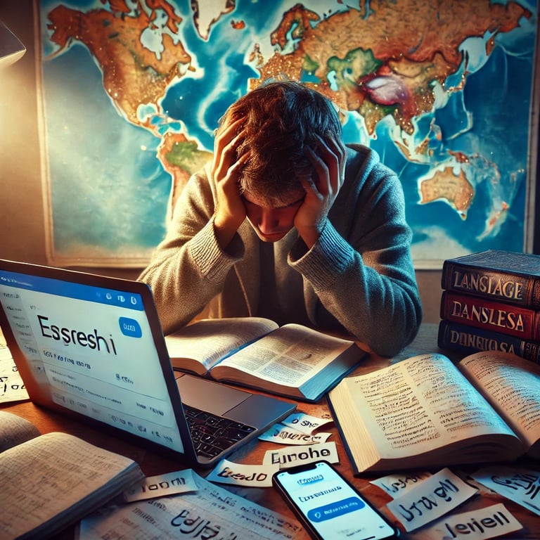 bloqueio em línguas estrangeiras