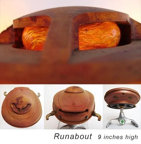 Found object spaceship sculpture named Runabout by Santa Barbara artist Tal Avitzur.