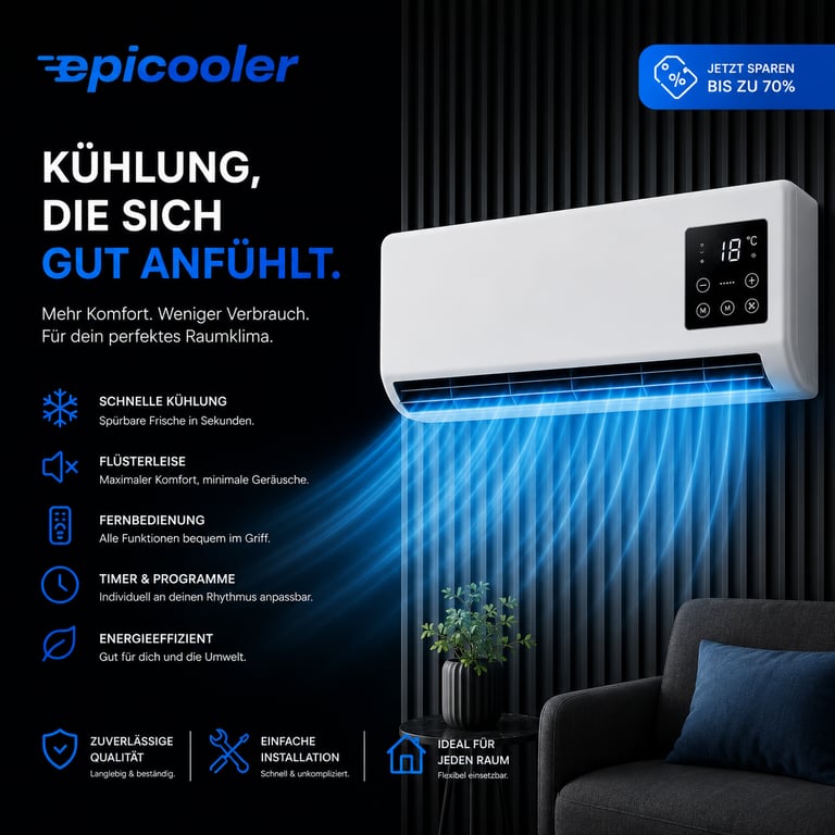 Epicooler Luftkühler mit starker Kühlung, leisem Betrieb und modernem Design