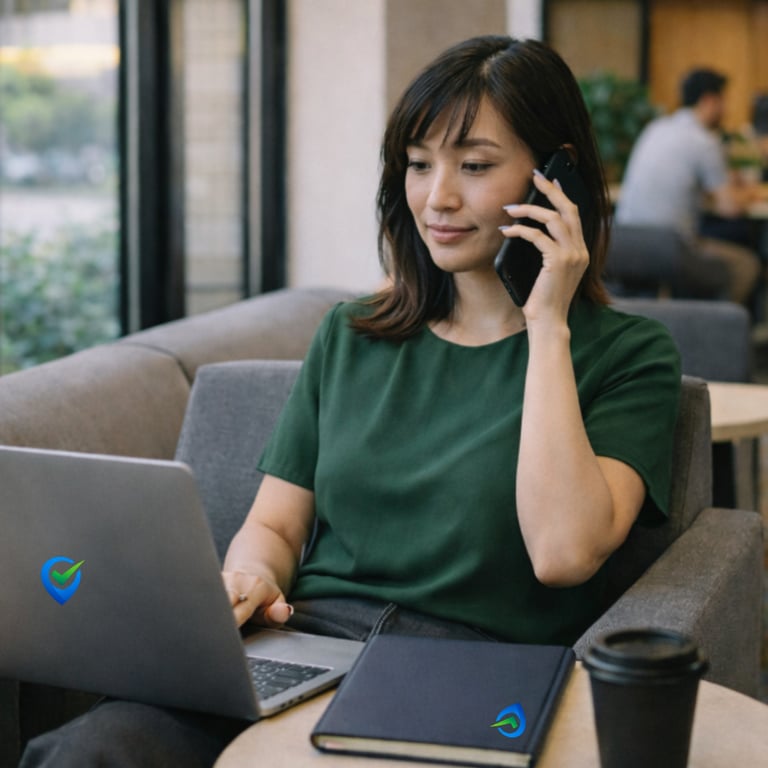 CheckConnect person receiving instructions from client