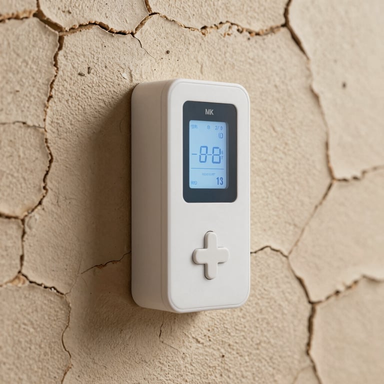 High-end moisture detection sensors showing a dry, safe wall structure.
