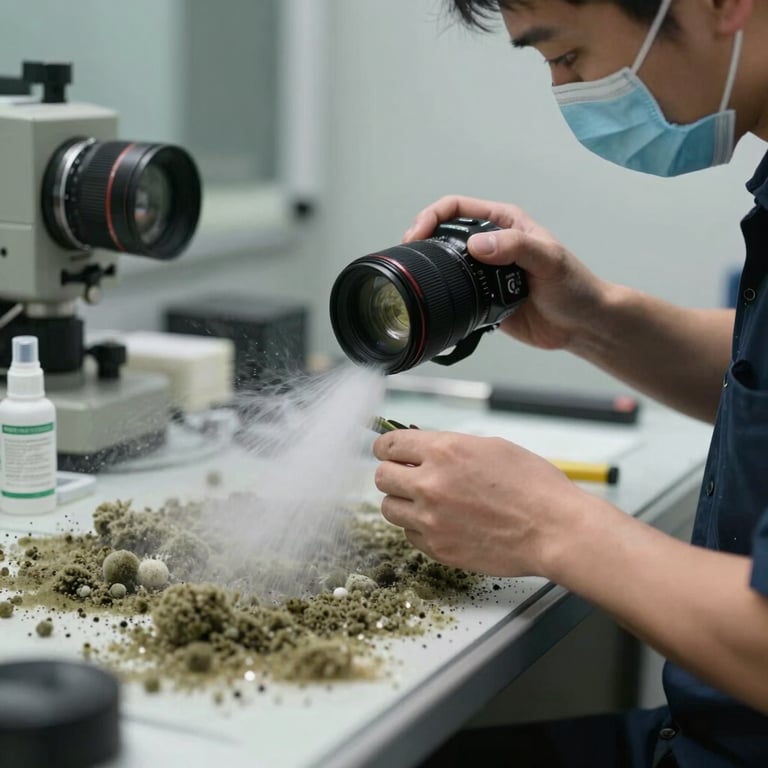 Certified technician carefully sealing a work area to prevent mold spore spread.