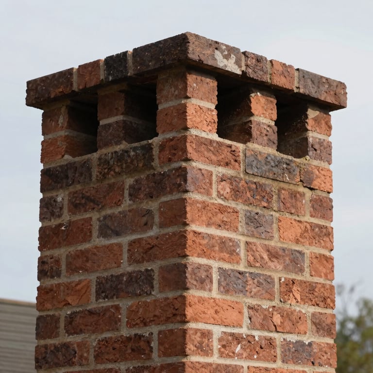 A detailed shot of a perfectly cleaned chimney flue, showing smooth, safe brickwork in a North American / US home.