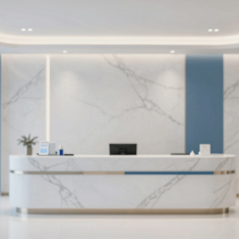 A professional portrait of Breno Henrique Alves Ferraz in clinical attire, smiling confidently against a sophisticated #0A1C2B background.