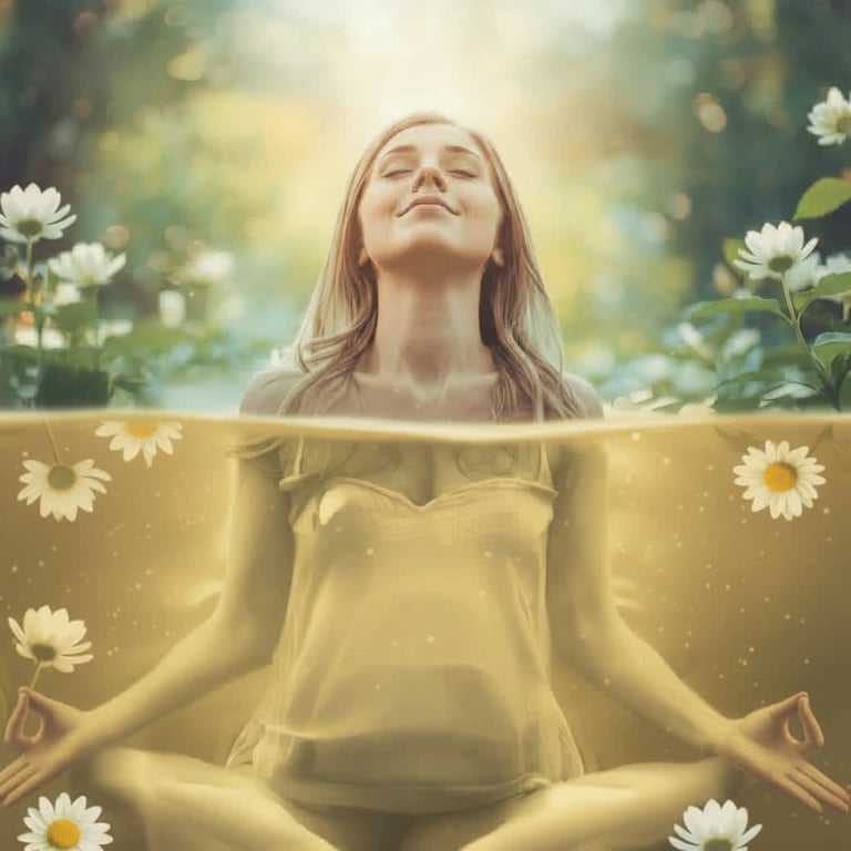 Femme écoutant une séance d'hypnose de christine magat sur youtube