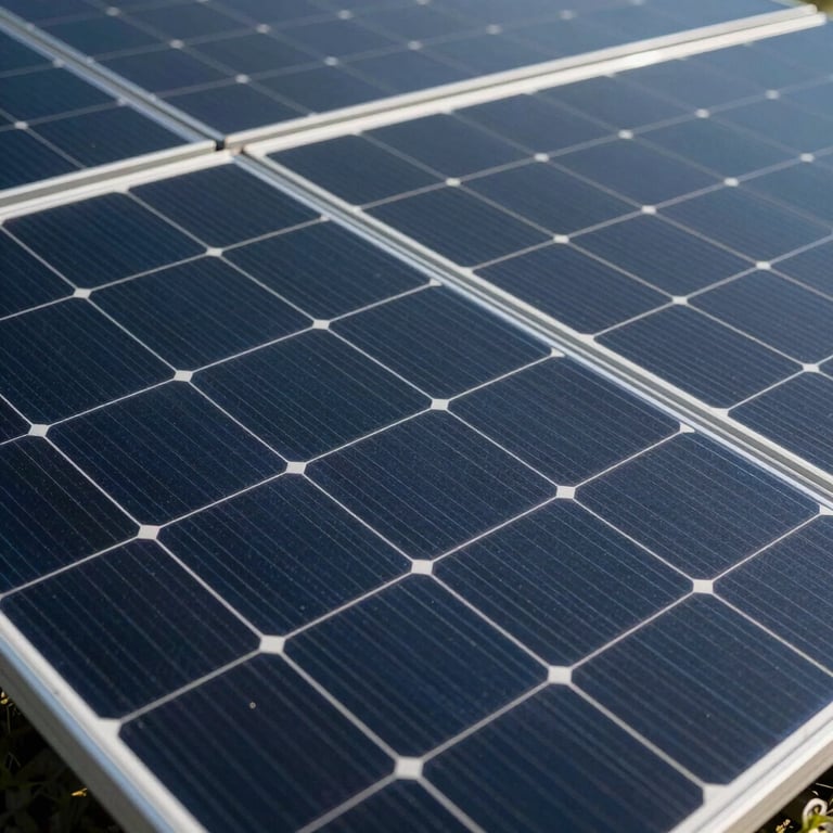 A detailed shot of a solar panel surface showing premium build quality for photovoltaic projects.