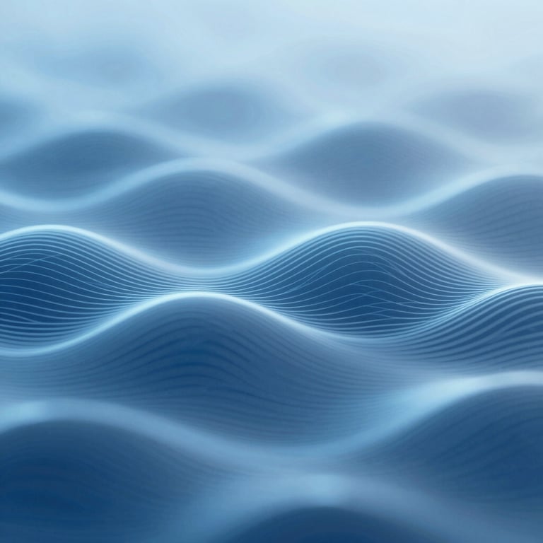 An abstract digital wave pattern in #5E8BA8 and #0A1C2C representing fluid data and connectivity.