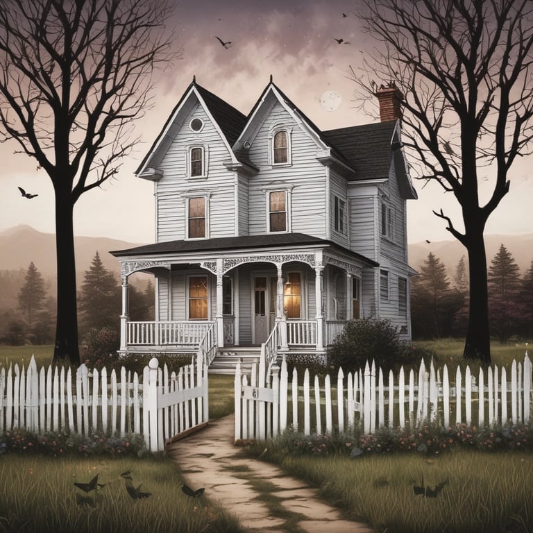 A cozy reading nook bathed in warm light with a stack of paranormal romance novels and a steaming cup of tea.