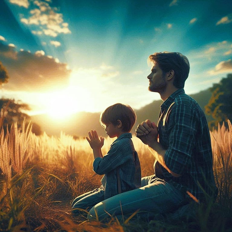 Father & son praying