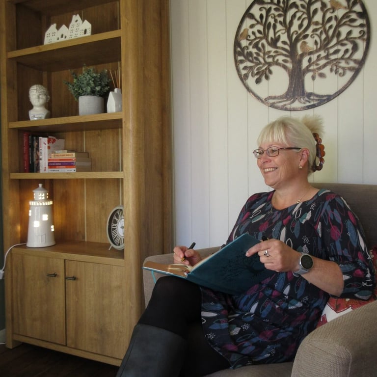 Sally Adams, counselling therapy room