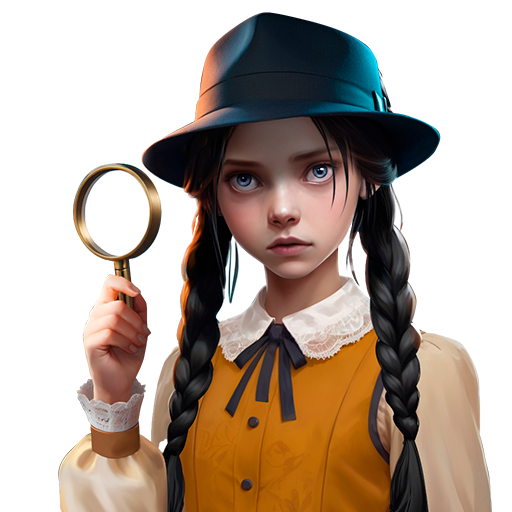Gwen Black detective artwork used on the Simfio Games contact page