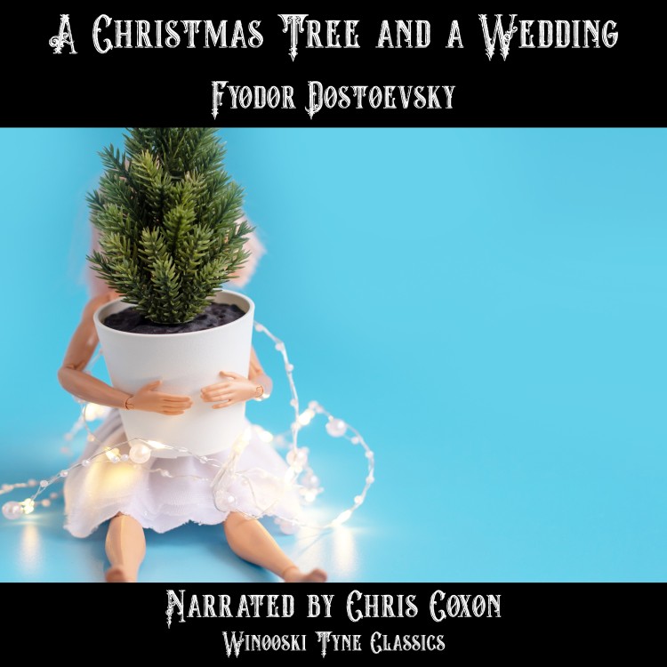 A Christmas Tree and a Wedding audiobook cover - a woman in a white dress and a christmas tree