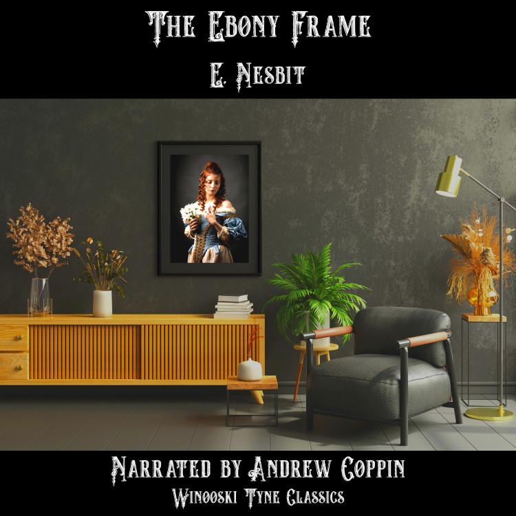 The Ebony Frame audiobook cover - a living room with painting of a woman
