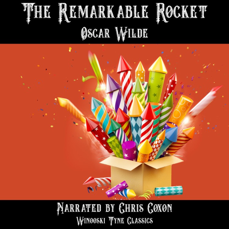 The Remarkable Rocket audiobook cover - a box of fireworks