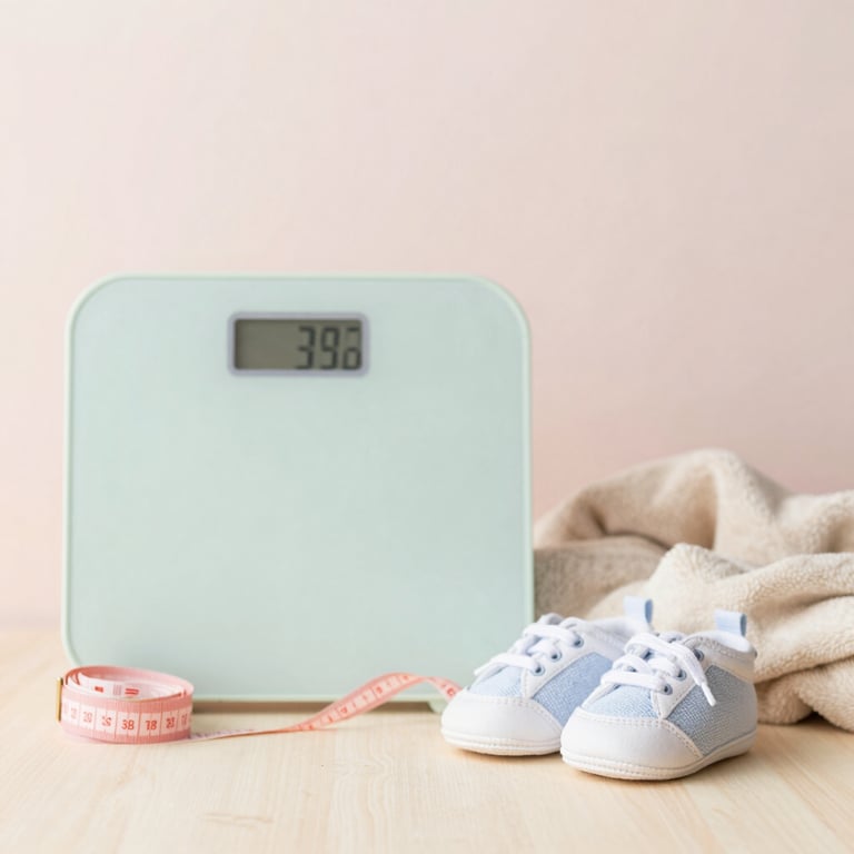 Calm pastel drawing of a mother tracking ovulation on a mobile app.