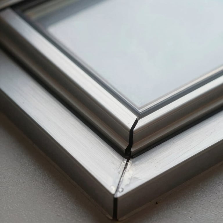 Close-up of high-precision metal flashing around a skylight, demonstrating expert craftsmanship.