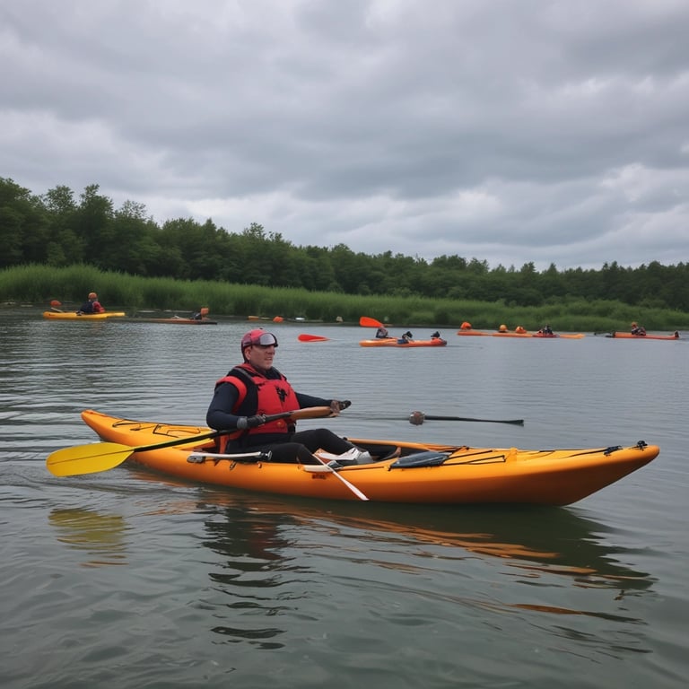 A warm, candid photo of a community fundraiser event with smiling volunteers and happy participants.