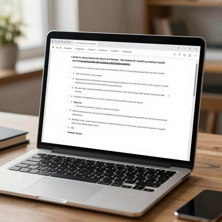 A clean, modern laptop screen showing a PDF report document in a well-lit home office in India.