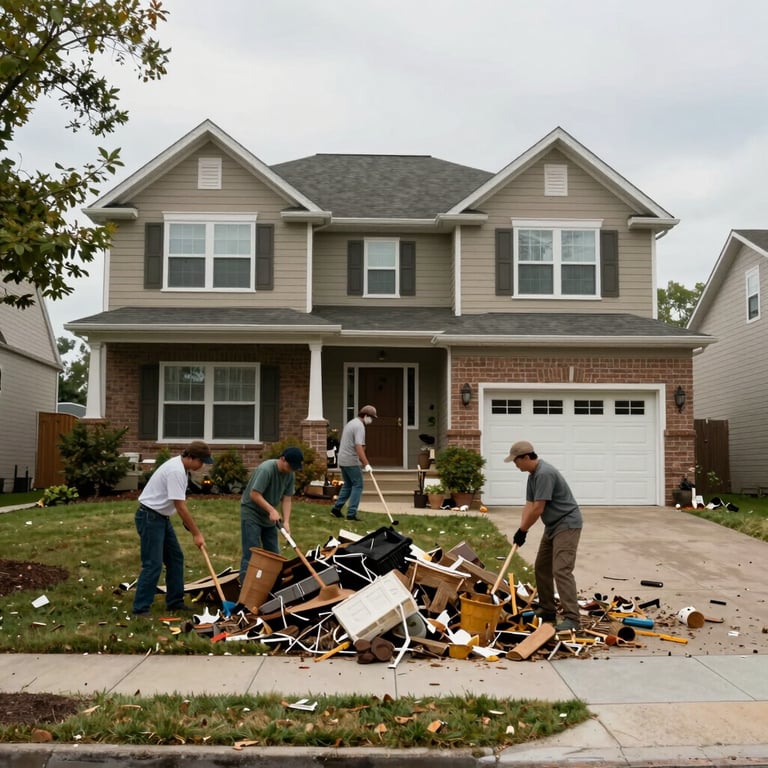 A North American residential property showing a complete seasonal cleanup with all debris removed.