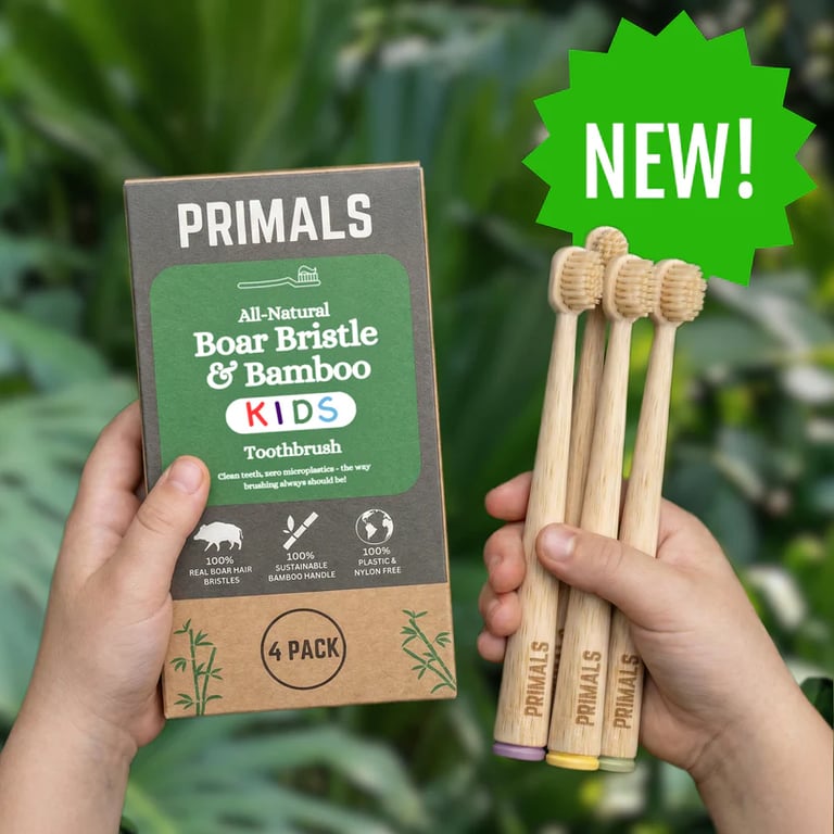 Primals kids boar bristle and bamboo toothbrush: The Best Kids Organic Toothbrush