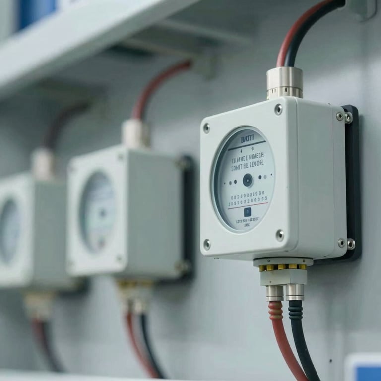 Detailed view of industrial sensors and wiring, organized and clean, showing technical expertise.