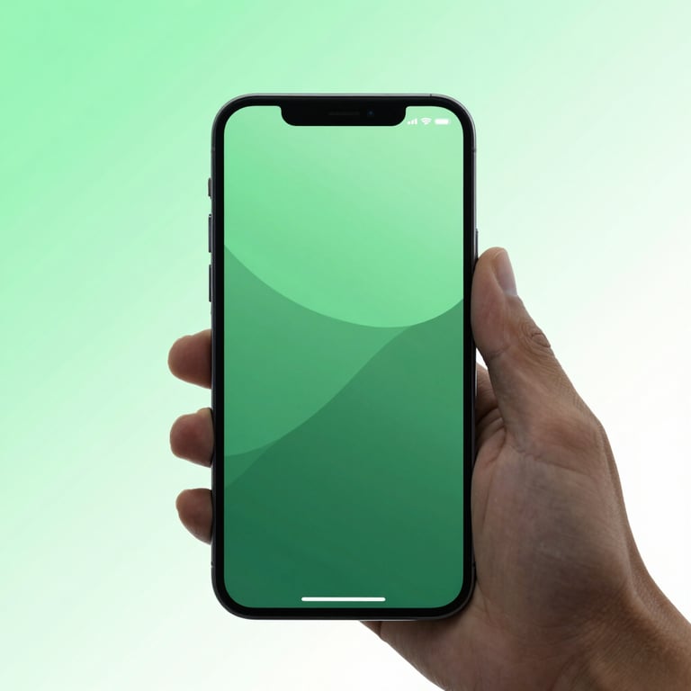 A sleek mobile device being tested for responsiveness, with #367C89 lighting reflecting off the glass screen in a professional studio setting.