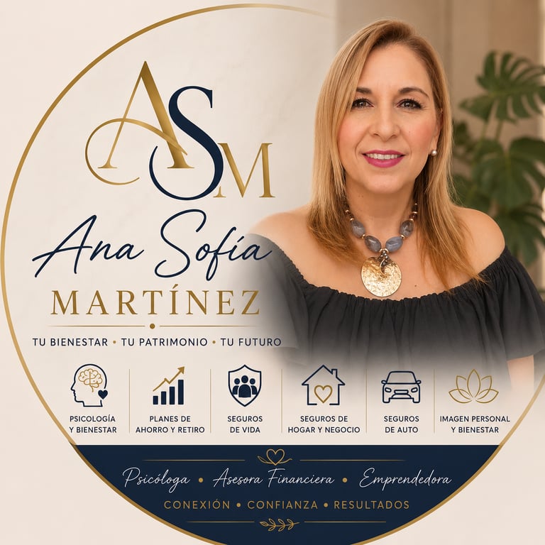 Ana Sofía Martínez, asesora financiera y psicóloga que ofrece seguros de vida y planes de jubilación