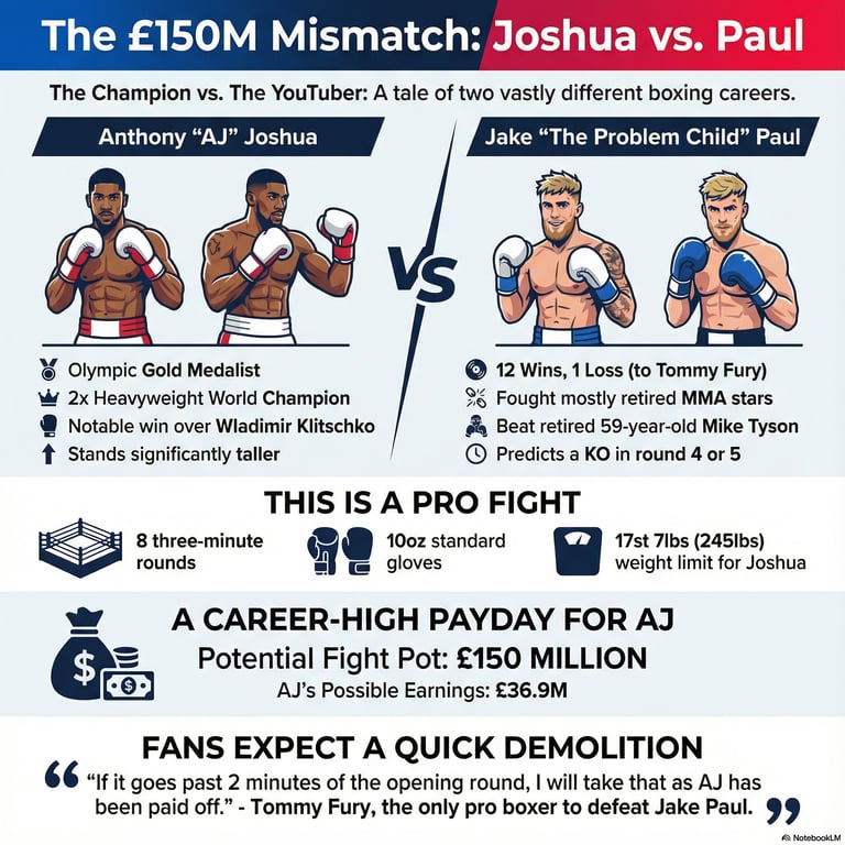 Anthony Joshua vs Jake Paul - infographic