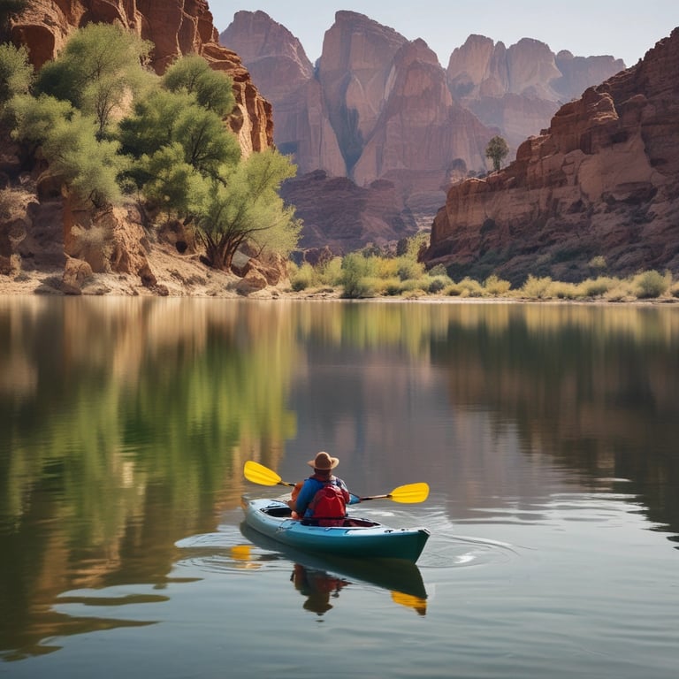 Kayaking (on the Cali side) along the river that borders Arizona