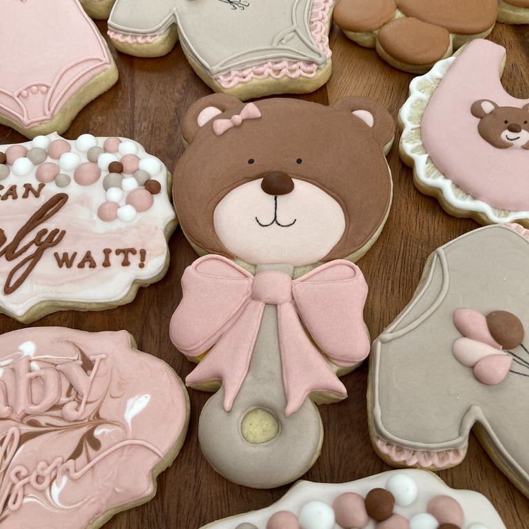 bear baby shower cookies