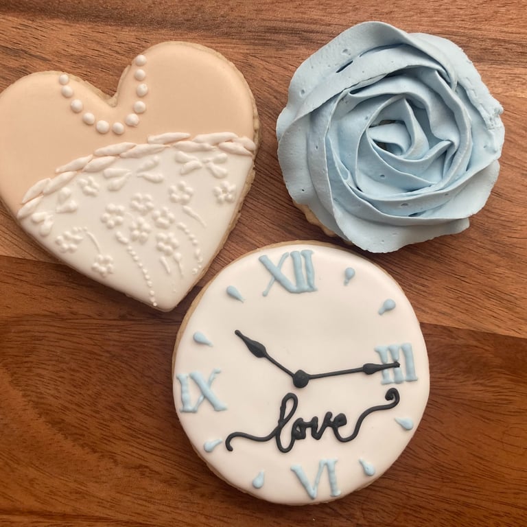 Bride cookies; floral cookies; wedding cookies