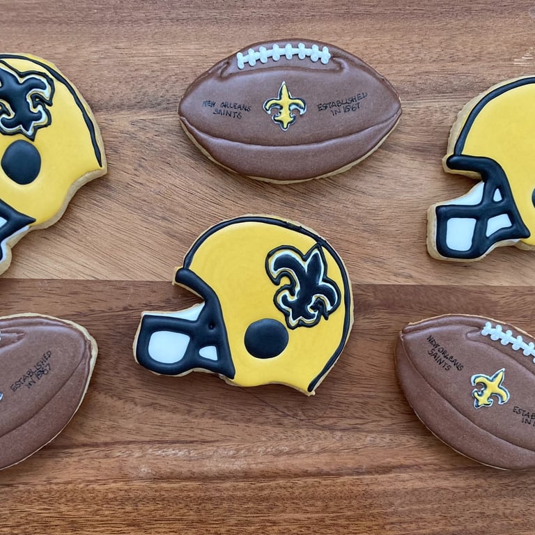 New Orleans Saints cookies; football cookies