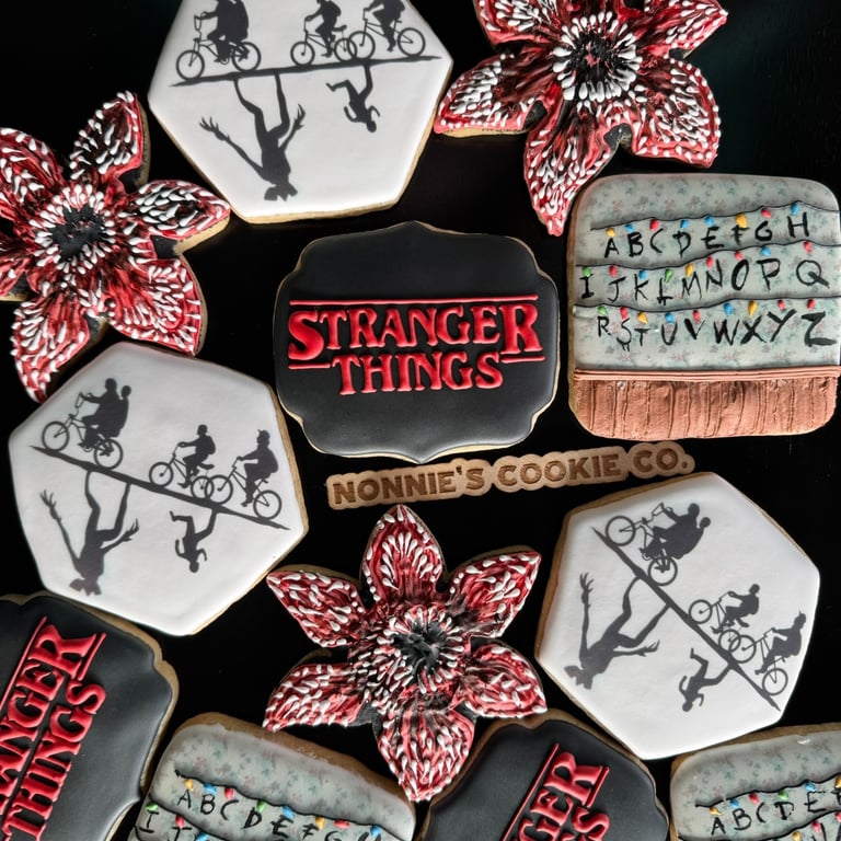 stranger things cookies, demogorgan cookies