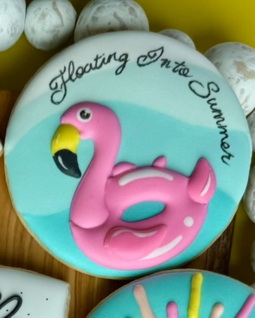 summer cookies, flamingo cookies