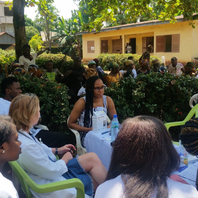 Missionary outreach team providing healthcare support in local community