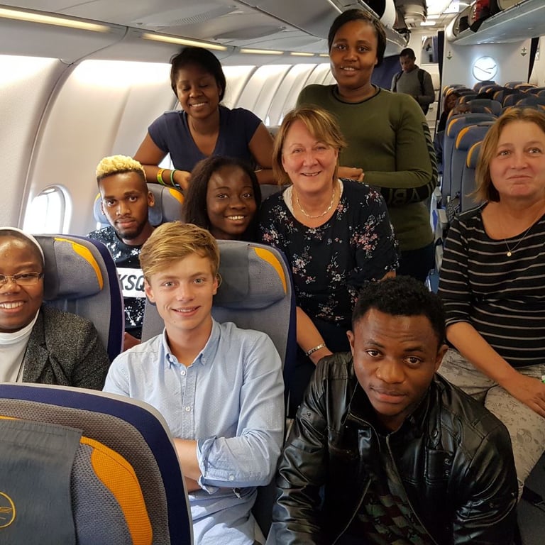 Missionary sisters and volunteers traveling together for outreach mission