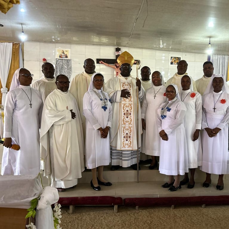Religious sisters participating in Catholic worship service