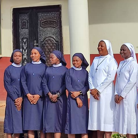 Missionary Sisters of the Divine Image gathered outside convent