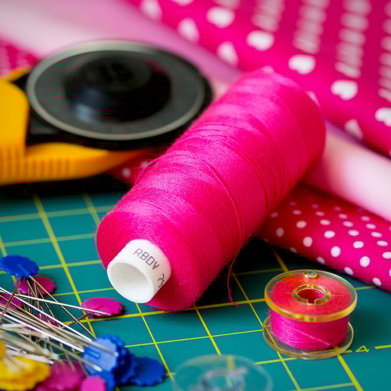 spool of pink thread