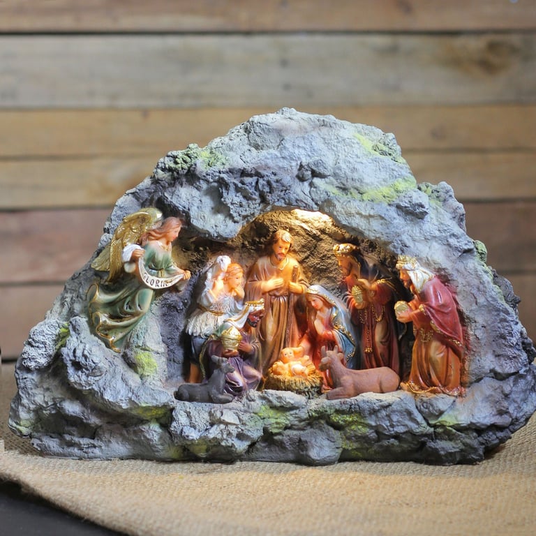 Nativity in a cave setting