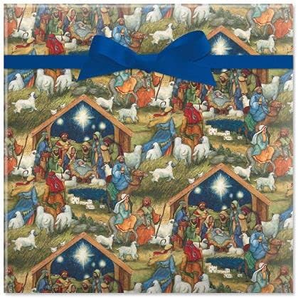 Nativity themed wrapping paper
