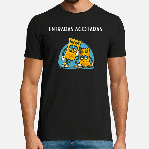 a man in a black shirt with a sign that says entradas agota