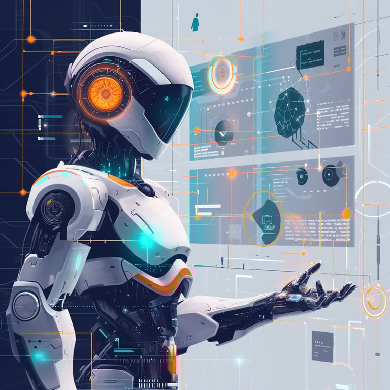 a robot - like robot with a futuristic interface