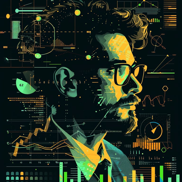 a man looking at various graphs for personal investment options